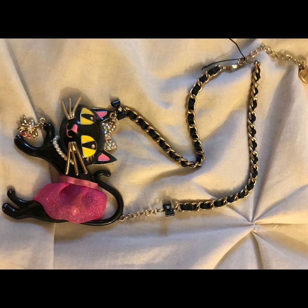 Betsey Johnson Necklace - black cat!